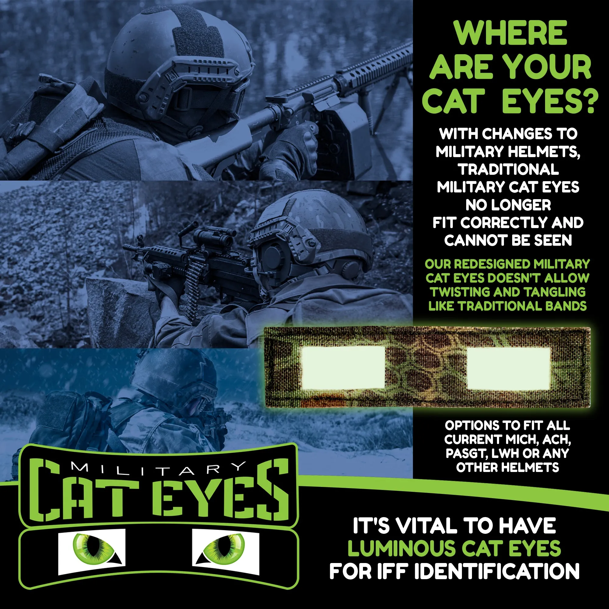 A-TACS AT-X Military Helmet Cat Eye Band
