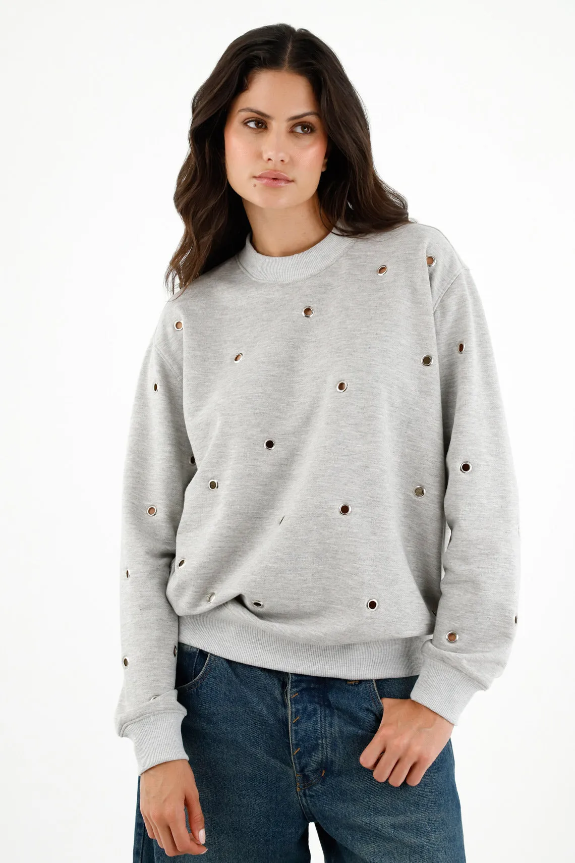Buzo oversize gris para mujer