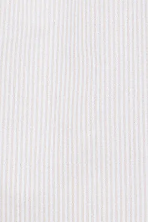 Camisa oxford de rayas marrones con logo Rigby Go