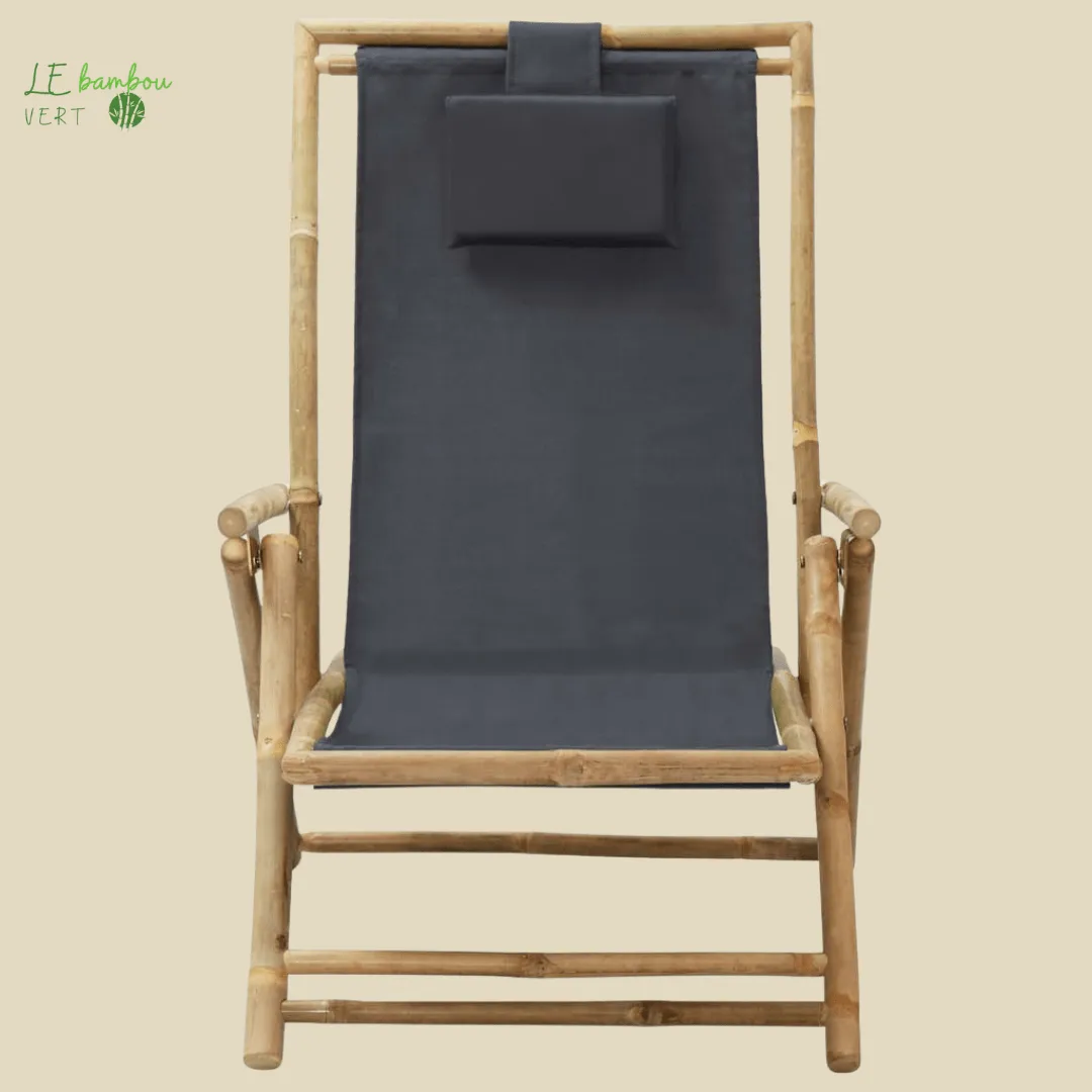 Chaise longue pliante inclinable Gris foncé