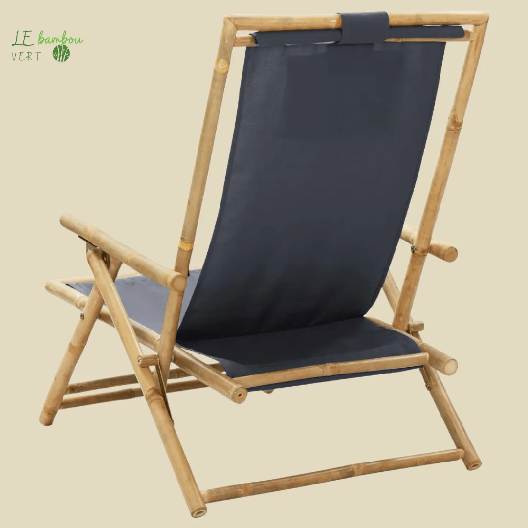Chaise longue pliante inclinable Gris foncé