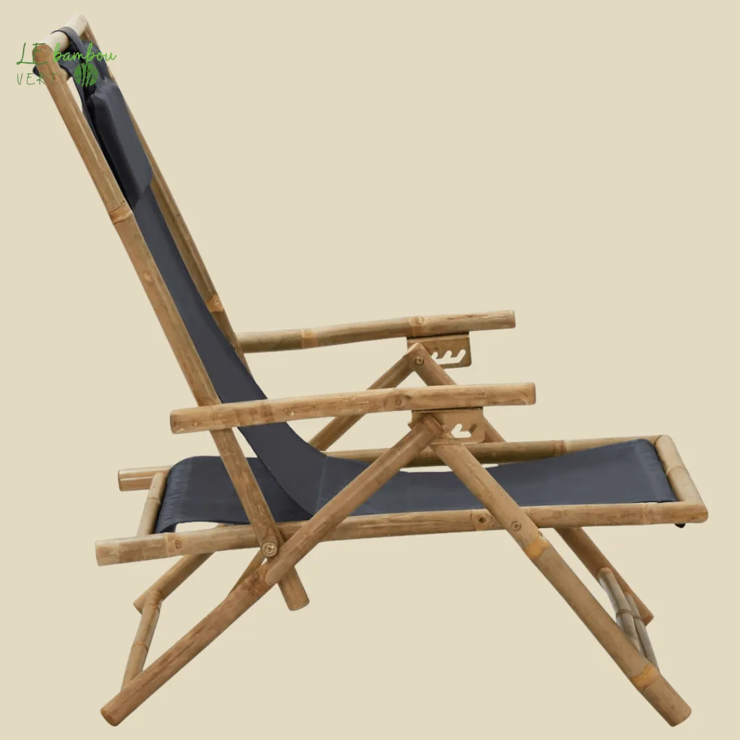 Chaise longue pliante inclinable Gris foncé