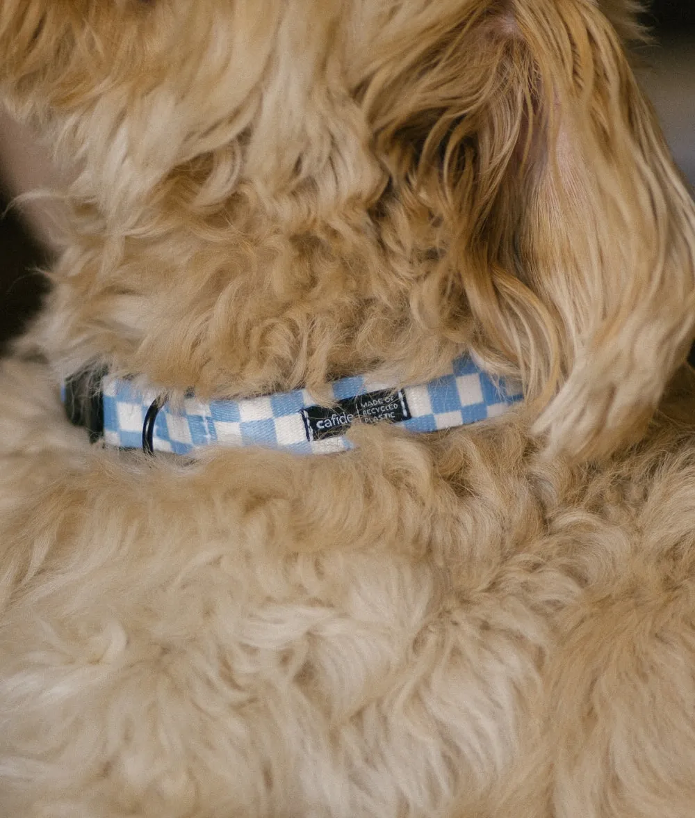 Collar PET Reciclado Diseño Vichy Azul, Juno