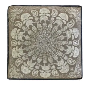 Coussin de méditation carré 40 cm x 40 cm Gandi gris