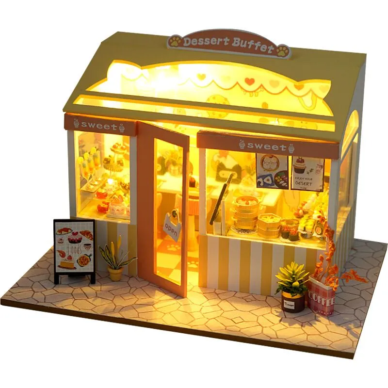 CUTEBEE  DIY Dollhouse Wooden Miniature Doll House With Furniture Toys For Children Christmas Gift