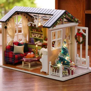 CUTEBEE  DIY Dollhouse Wooden Miniature Doll House With Furniture Toys For Children Christmas Gift