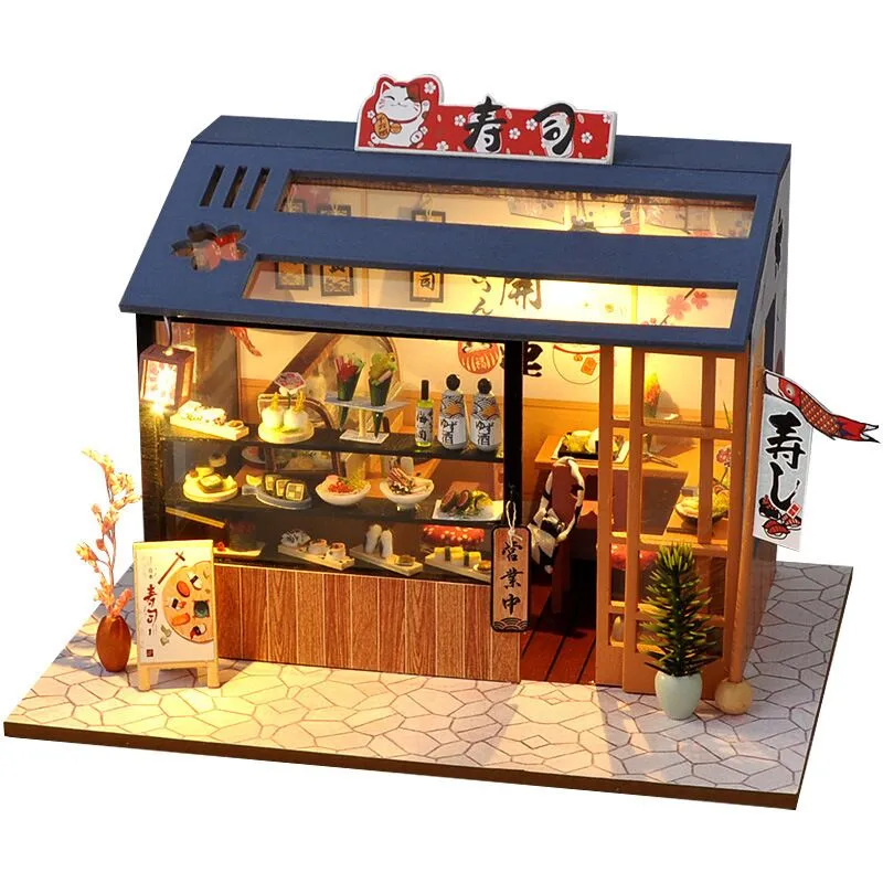 CUTEBEE  DIY Dollhouse Wooden Miniature Doll House With Furniture Toys For Children Christmas Gift