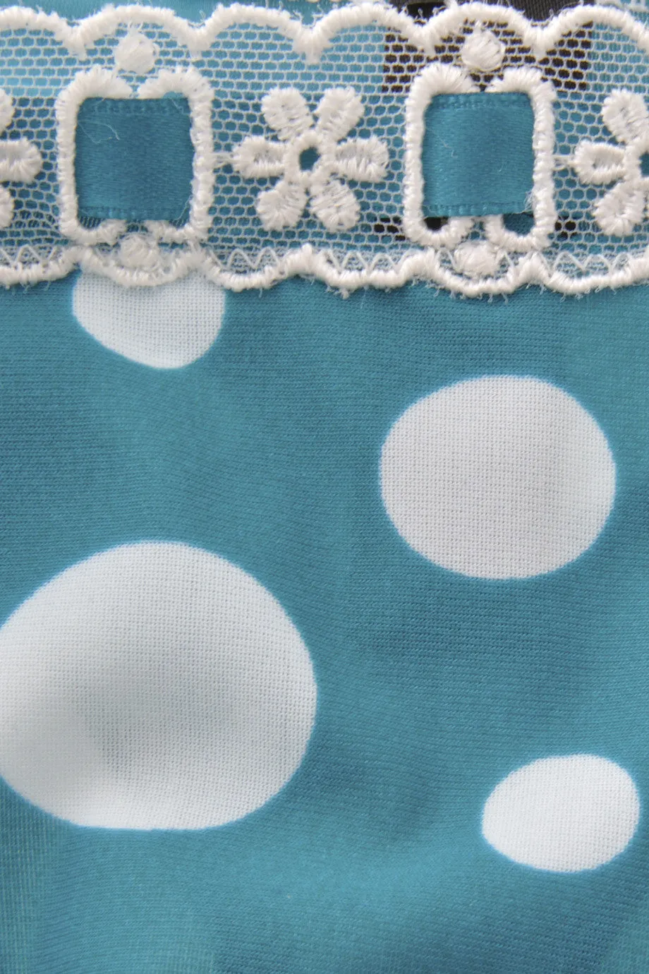 Emerald White Polka Dots String