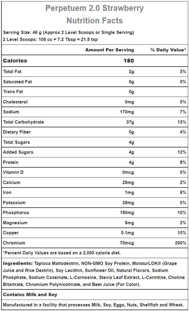 Hammer | Perpetuem 2.0  | Strawberry | 32 Servings