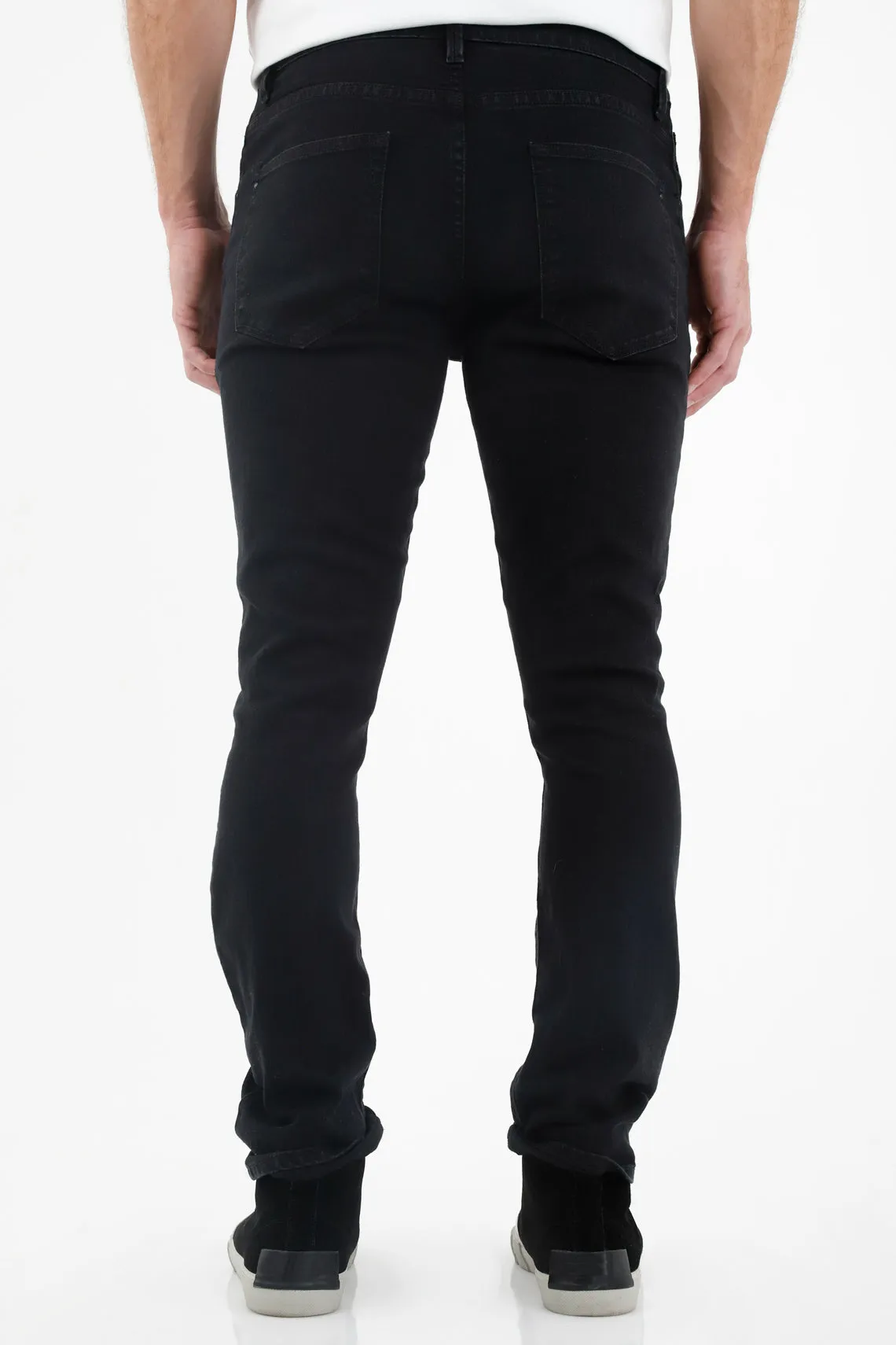 Jean negro super skinny para hombre