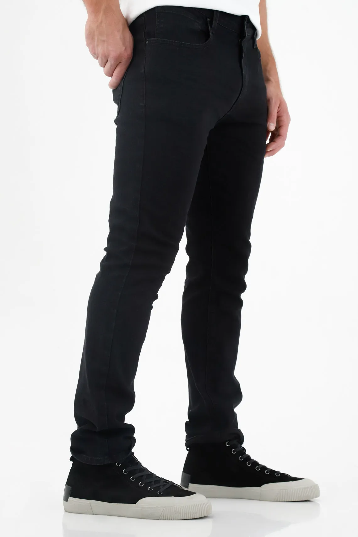 Jean negro super skinny para hombre