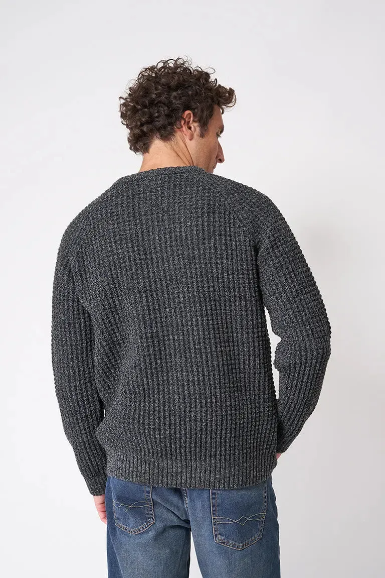 Round-Neck Wool and Fiber Nautical Sweater - A3406