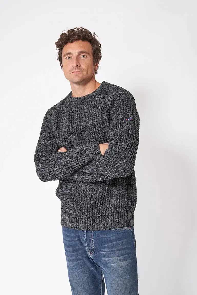 Round-Neck Wool and Fiber Nautical Sweater - A3406