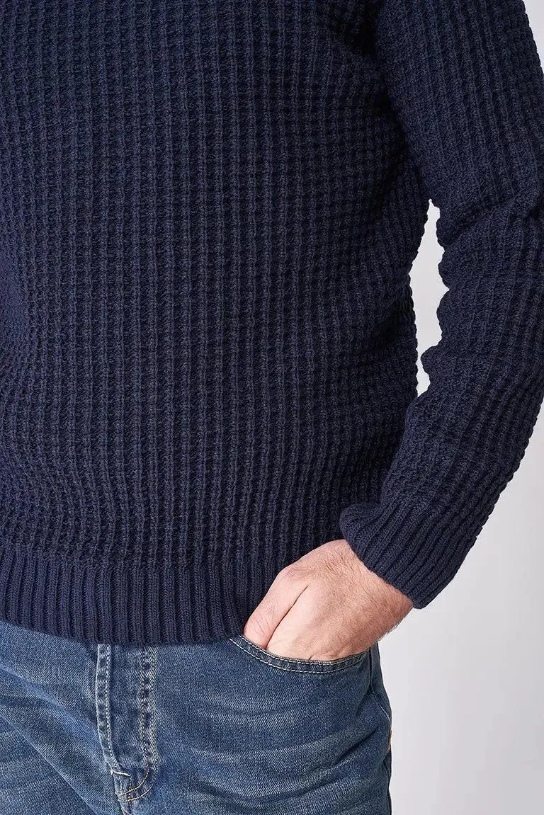 Round-Neck Wool and Fiber Nautical Sweater - A3406