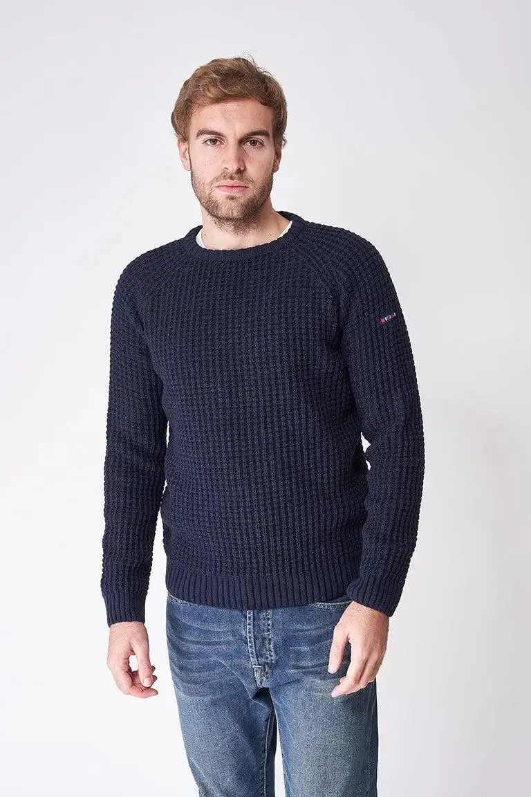 Round-Neck Wool and Fiber Nautical Sweater - A3406