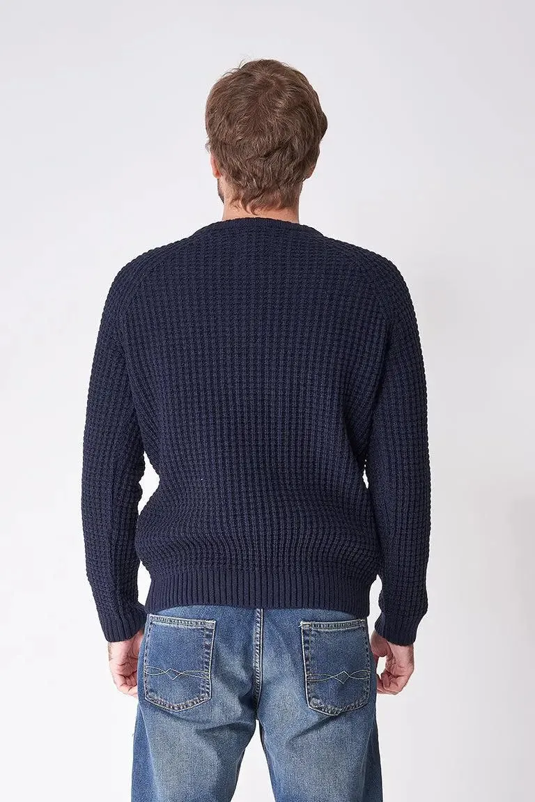 Round-Neck Wool and Fiber Nautical Sweater - A3406