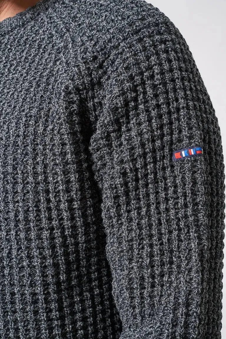 Round-Neck Wool and Fiber Nautical Sweater - A3406