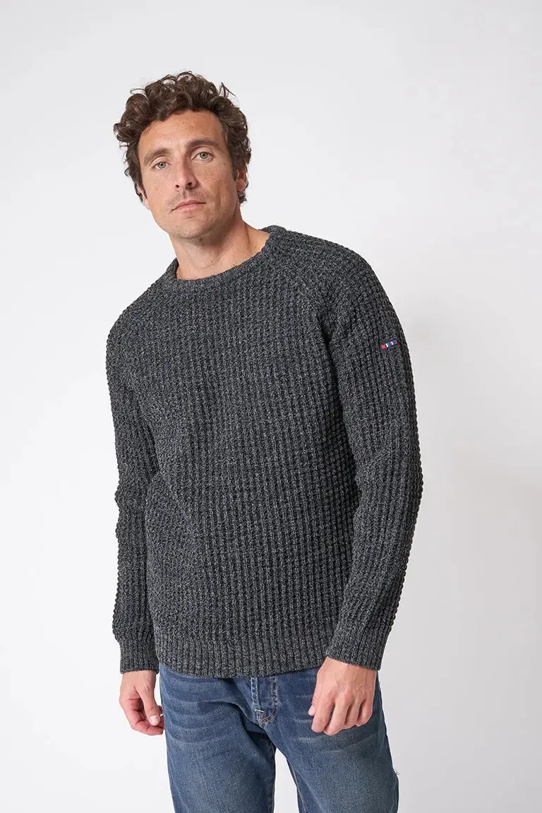 Round-Neck Wool and Fiber Nautical Sweater - A3406