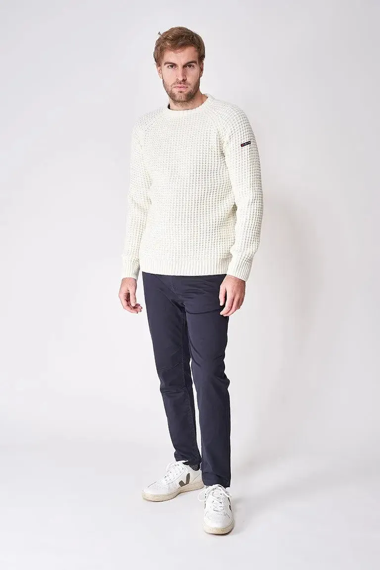 Round-Neck Wool and Fiber Nautical Sweater - A3406
