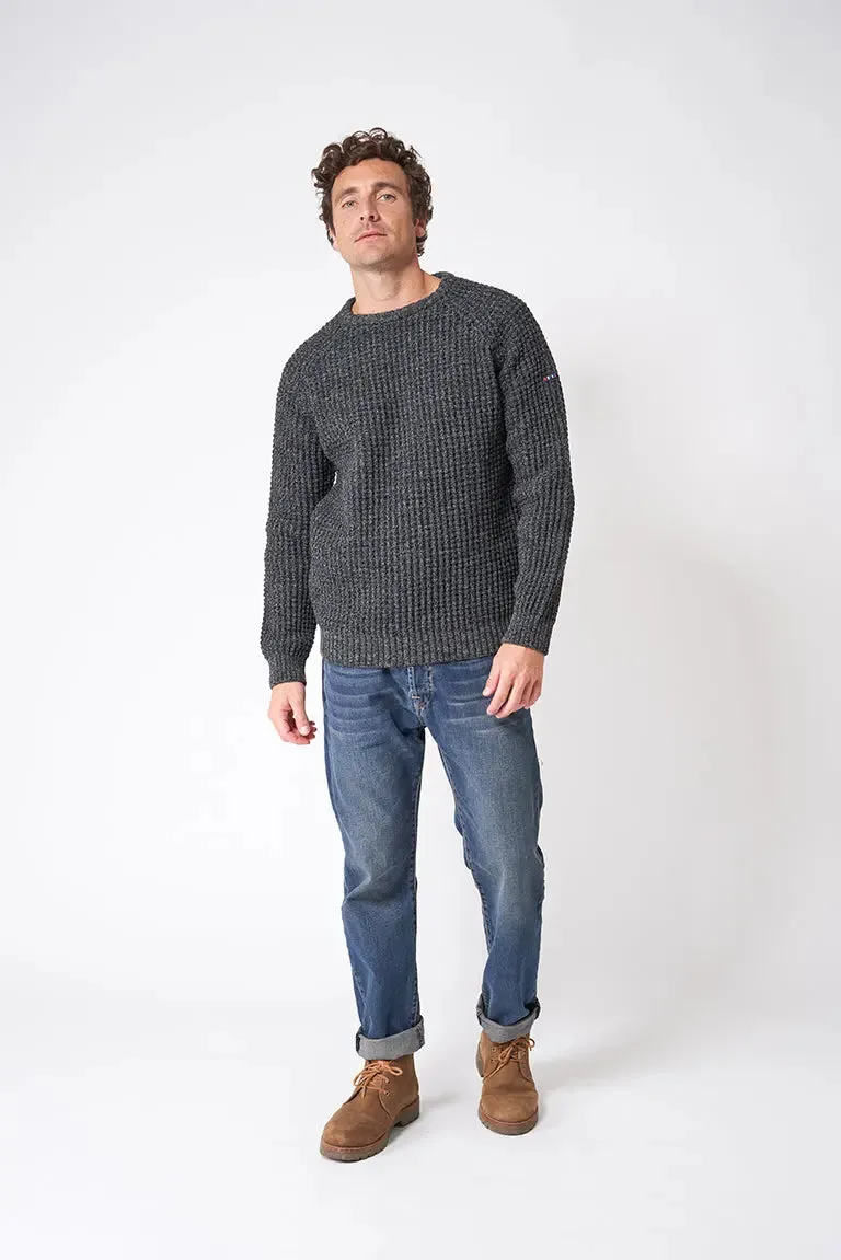 Round-Neck Wool and Fiber Nautical Sweater - A3406