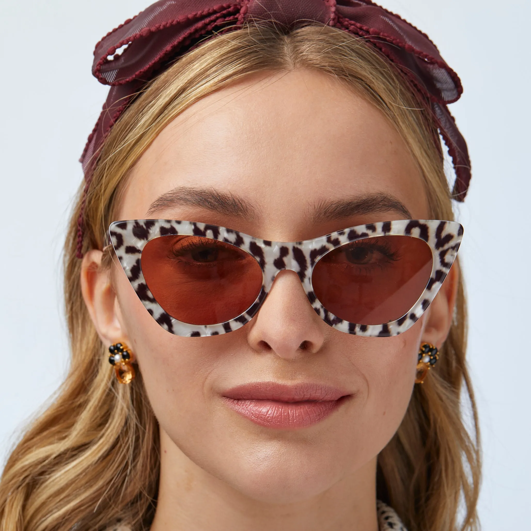 LEOPARD DOWNTOWN CAT-EYE SUNGLASSES