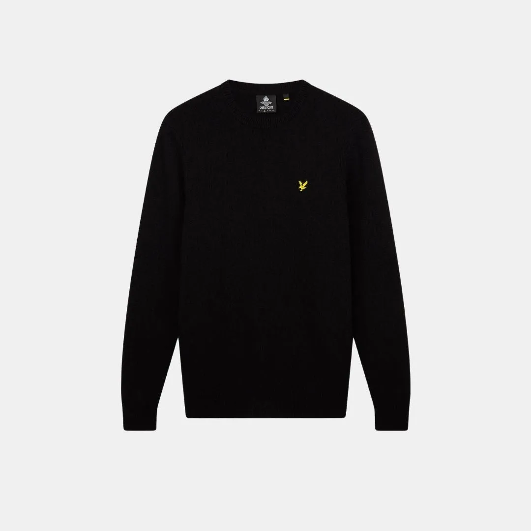 Lyle & Scott Shoulder Detail Crew Neck Knit Jet Black