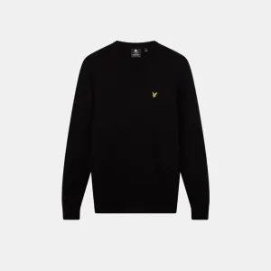 Lyle & Scott Shoulder Detail Crew Neck Knit Jet Black