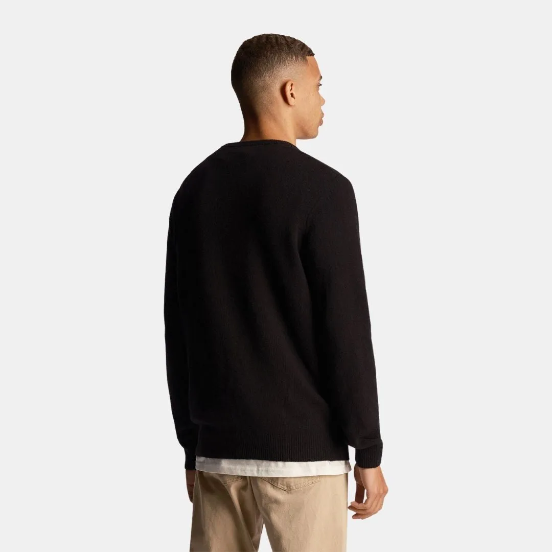 Lyle & Scott Shoulder Detail Crew Neck Knit Jet Black