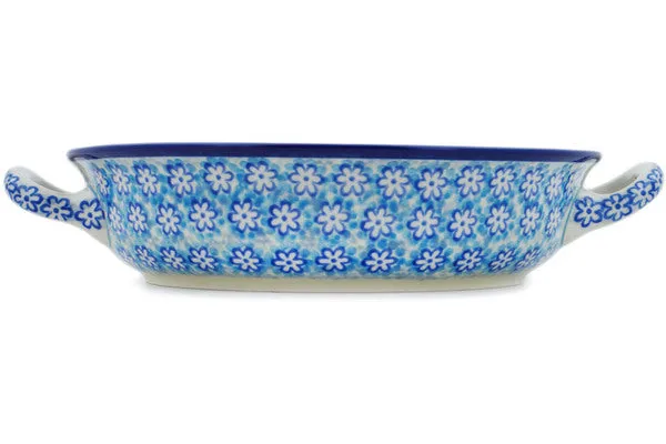 Medium Round Baker with Handles - Azul Field