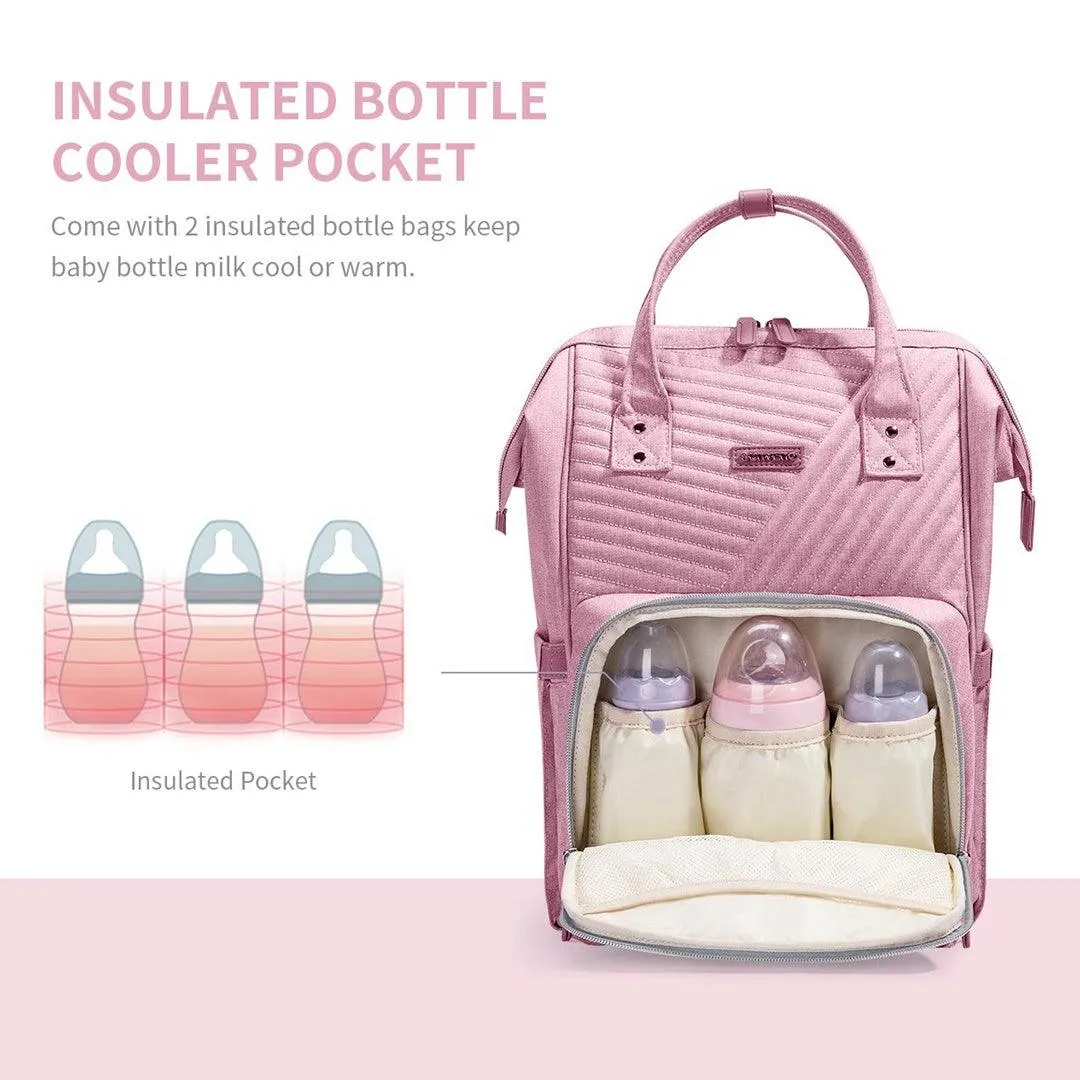 Mochila Maternidade Sunveno Com Entrada USB Rosa