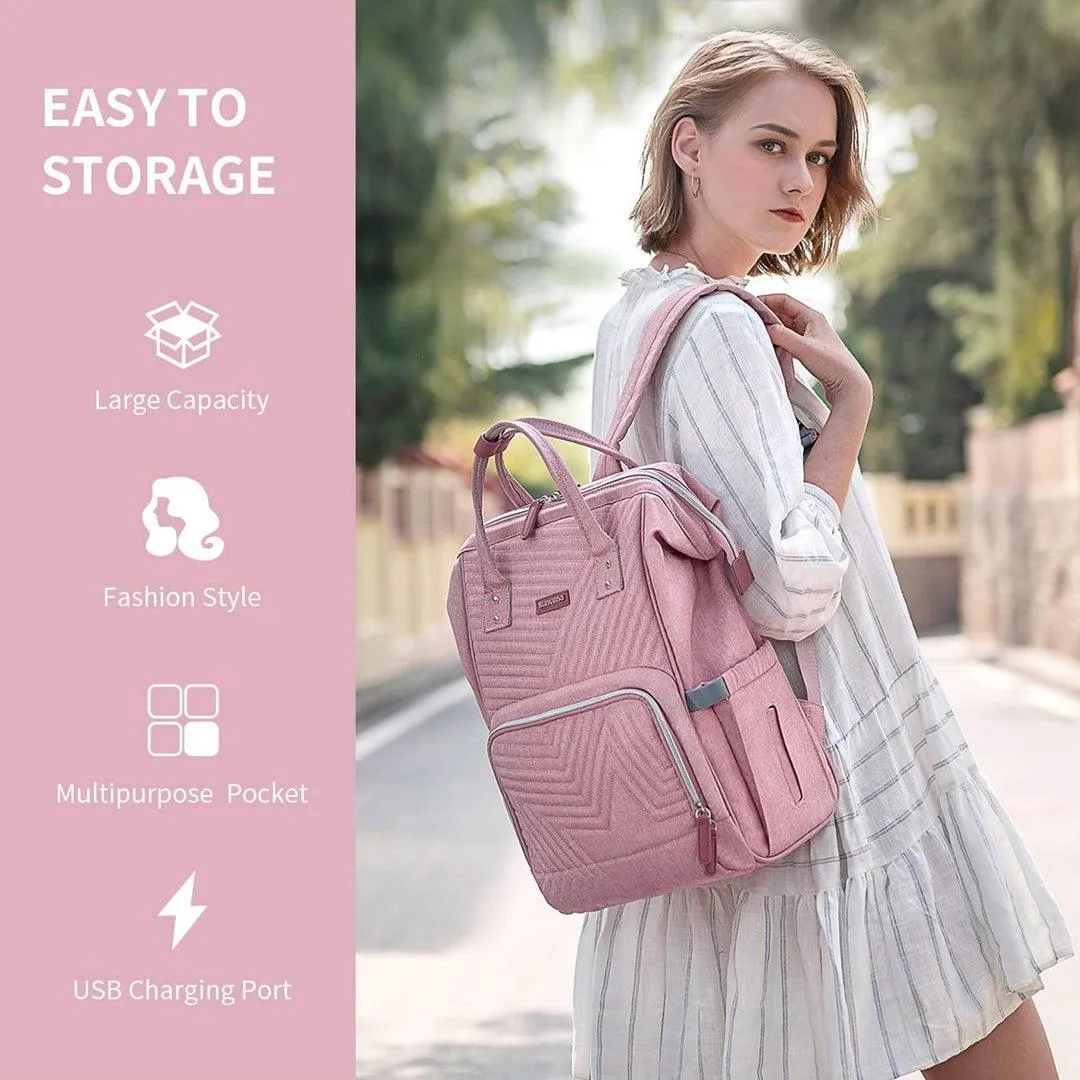 Mochila Maternidade Sunveno Com Entrada USB Rosa