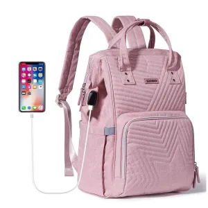 Mochila Maternidade Sunveno Com Entrada USB Rosa