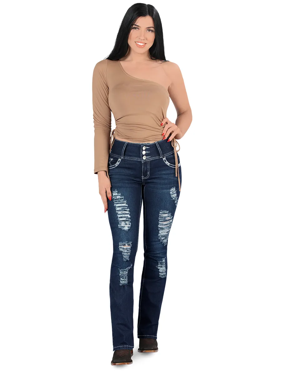 Pantalón para dama Vaquero de Mezclilla Stretch CODIGO 3653