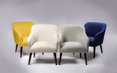 Pia Arm Chair -  Lt. Grey Brown Legs