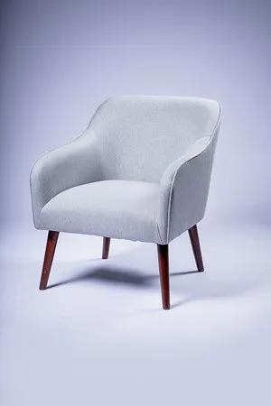 Pia Arm Chair -  Lt. Grey Brown Legs