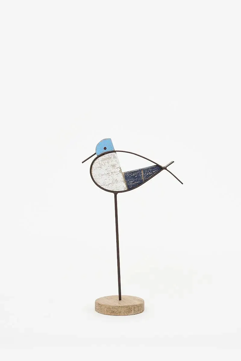 Pájaro de madera y metal