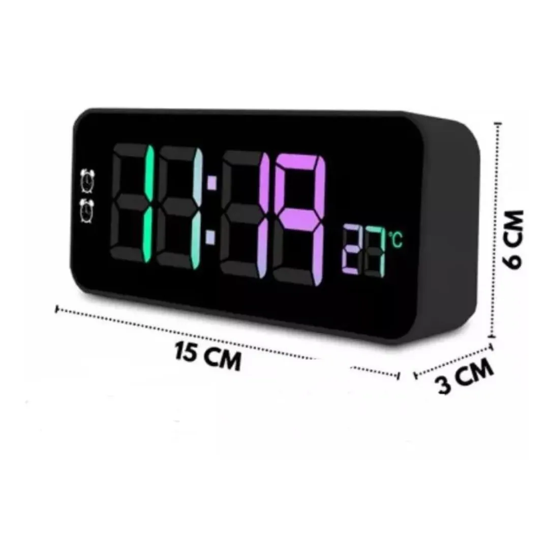 Relógio Despertador Digital Led Quarto Alarme Temperatura Cor Aleatório