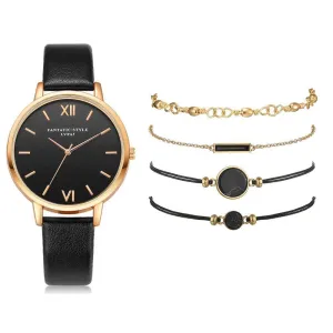 Relógio Feminino Fantastic Style   4 Braceletes Grátis Movimento Quartz