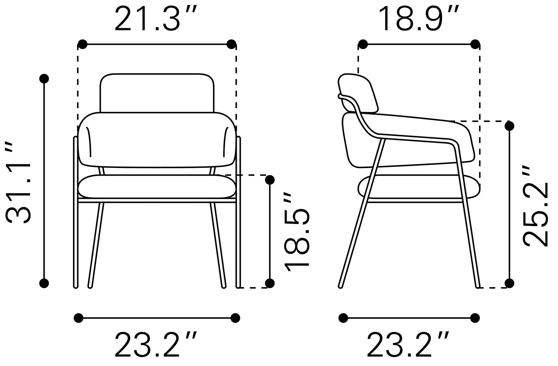 Silla de Comedor Marcel - Cafe