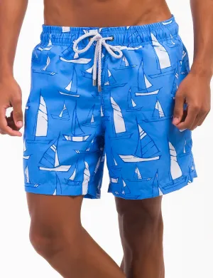 Swim Short Estampado Velejar Azul