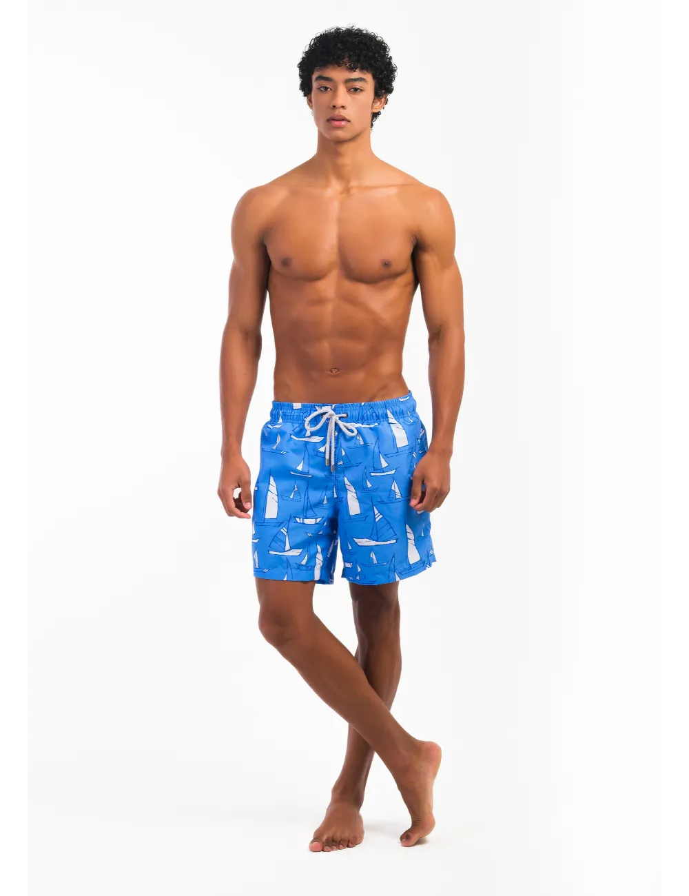 Swim Short Estampado Velejar Azul