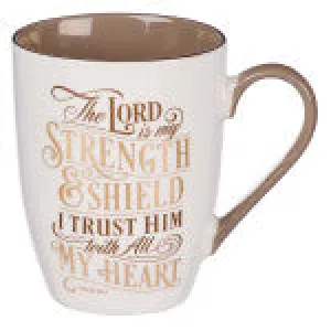 TAZA THE LORD IS MY STRENGTH CERAMIC COFFEE MUG