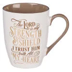 TAZA THE LORD IS MY STRENGTH CERAMIC COFFEE MUG