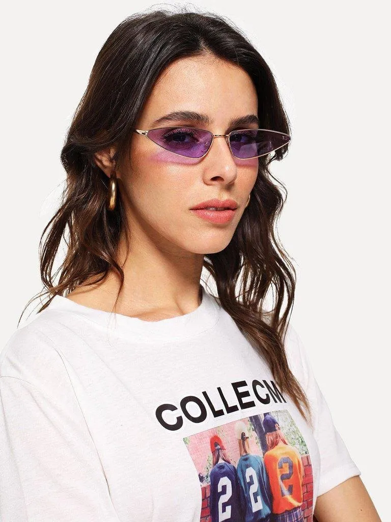 Tinted Lens Metal Frame Sunglasses