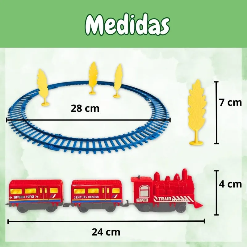 Trem Trenzinho Eletrico Maquina Locomotiva C/ Trilho Vagões (TremVagoes)