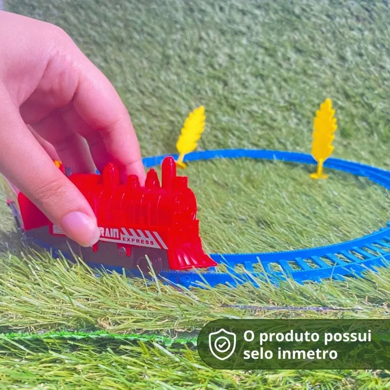 Trem Trenzinho Eletrico Maquina Locomotiva C/ Trilho Vagões (TremVagoes)