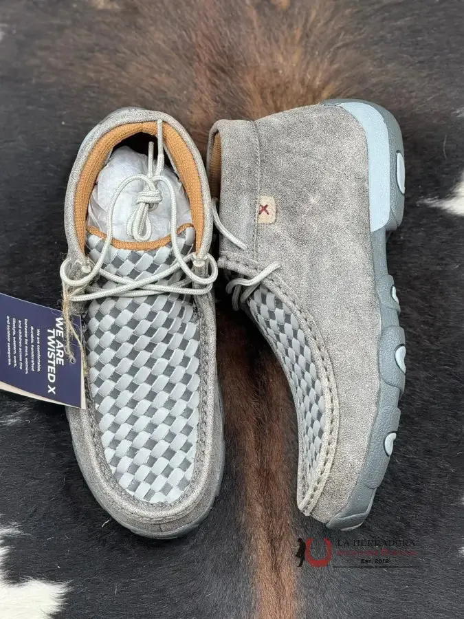 TWISTED X WOMENS DRIVING MOC GREY TEJIDO CASUAL SHOE