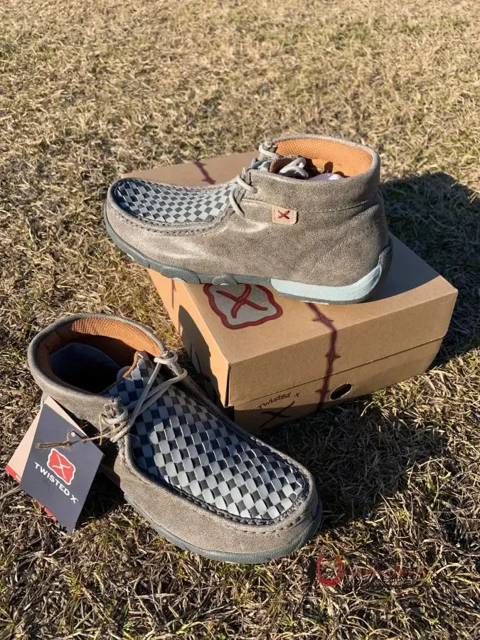 TWISTED X WOMENS DRIVING MOC GREY TEJIDO CASUAL SHOE