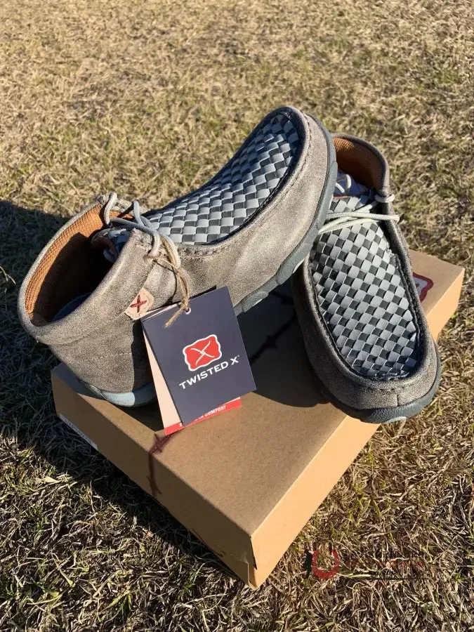 TWISTED X WOMENS DRIVING MOC GREY TEJIDO CASUAL SHOE