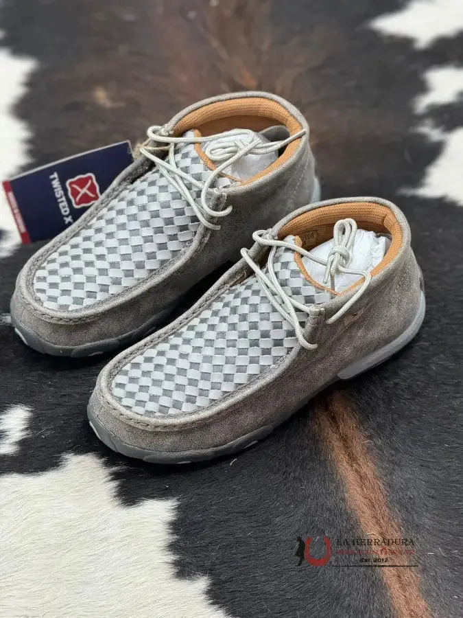 TWISTED X WOMENS DRIVING MOC GREY TEJIDO CASUAL SHOE